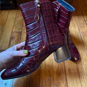 M. Gemi Croc Embossed Ankle Boots